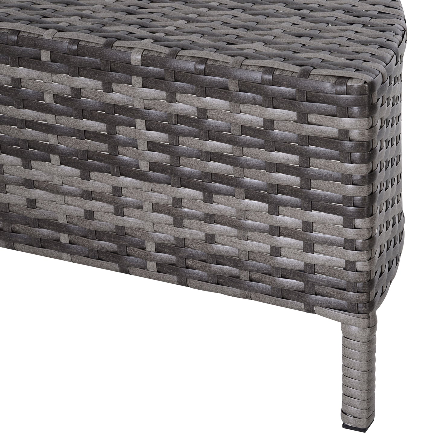 Cozy Half Moon 4-Seater Rattan Outdoor Furniture Set in Elegant Grey