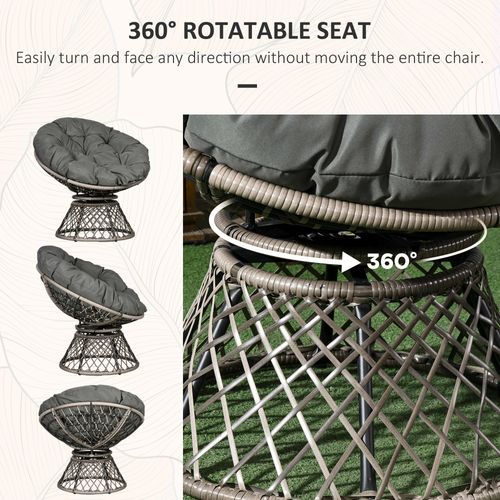 Outsunny 3-Piece Rattan Bistro Set: Stylish Swivel Chairs & Cushions Included!