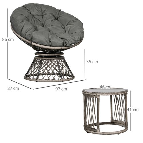 Outsunny 3-Piece Rattan Bistro Set: Stylish Swivel Chairs & Cushions Included!