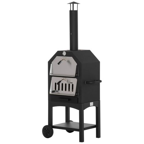 Stainless Steel 2-Tier Outdoor Charcoal Pizza Oven