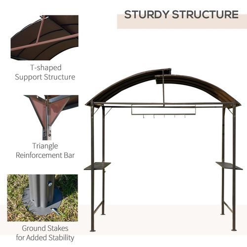 Gazebo Marquee Canopy Awning Shelter Garden Patio BBQ Tent Grill Black