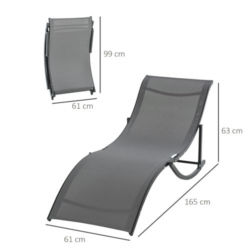 Outsunny Set of 2 S-Shaped Zero Gravity Recliners in Dark Grey - Ultimate Comfort!