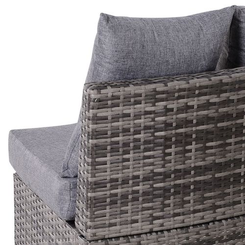 Cozy Half Moon 4-Seater Rattan Outdoor Furniture Set in Elegant Grey