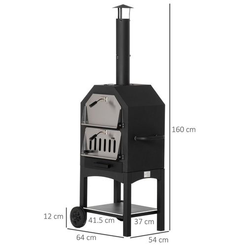 Stainless Steel 2-Tier Outdoor Charcoal Pizza Oven